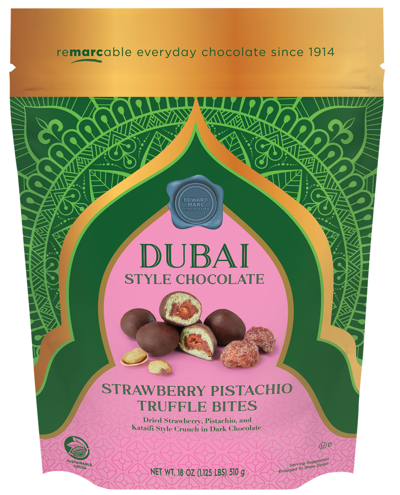 Dubai Style Chocolate Strawberry Pistachio Truffle Bites