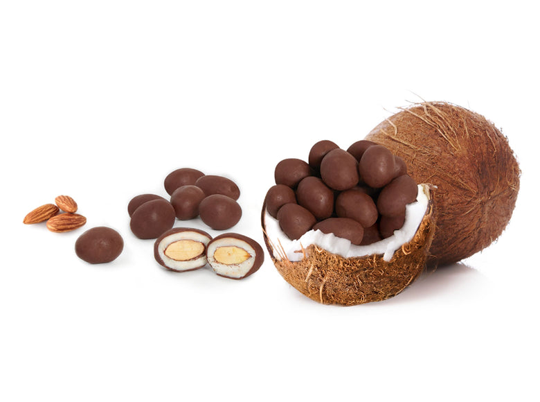 A coconut filled with chocolate.