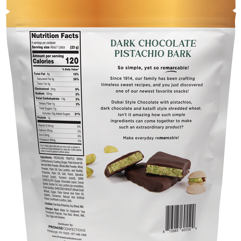 Dubai Style Chocolate Dark Chocolate Pistachio Bark