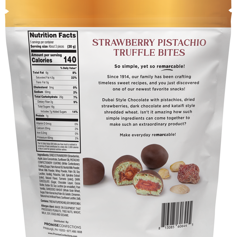 Dubai Style Chocolate Strawberry Pistachio Truffle Bites