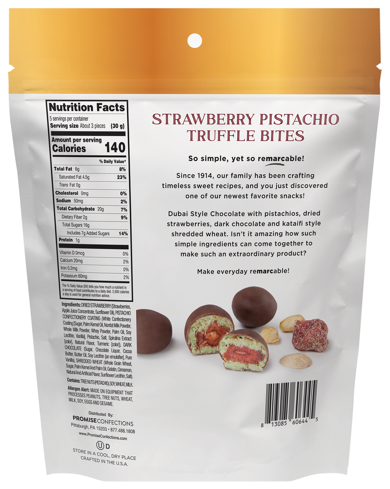 Dubai Style Chocolate Strawberry Pistachio Truffle Bites
