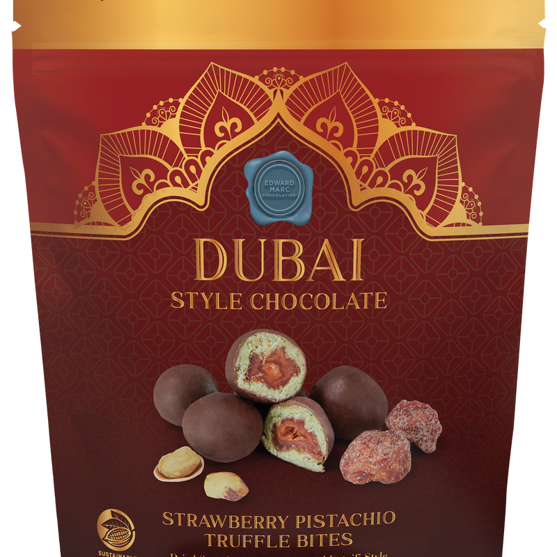 Dubai Style Chocolate Strawberry Pistachio Truffle Bites