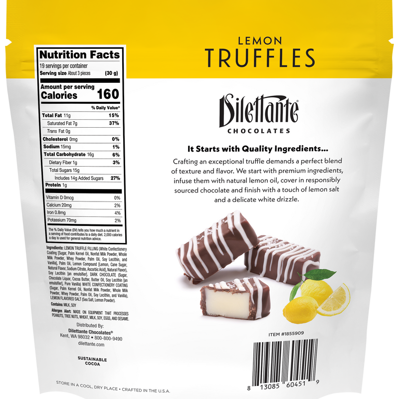 Dilettante Lemon Truffles 20 oz.