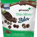 Girl Scouts Thin Mints Bites packaging with a green and white design.