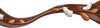 A decorative swirl of dark chocolate, coconuts, and almonds.